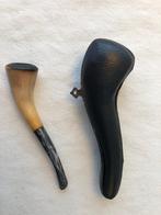 Meerschuim pijpje in etui, Verzamelen, Rookartikelen, Aanstekers en Luciferdoosjes, Ophalen of Verzenden, Gebruikt, (Water)pijp