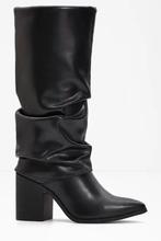 Nieuw laarzen zwart omslag en plooien maat 41 trendy, Kleding | Dames, Schoenen, Hoge laarzen, Verzenden, Zwart, Nieuw