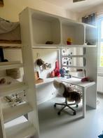 Stapelbed / Hoogslaper met bureau AM.PM hout wit, Kinderen en Baby's, Kinderkamer | Stapelbedden en Hoogslapers, Ophalen, Zo goed als nieuw