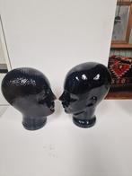 Unieke kans vintage glazen hoofd man & vrouw mid century, Huis en Inrichting, Woonaccessoires | Vazen, Ophalen, Overige kleuren