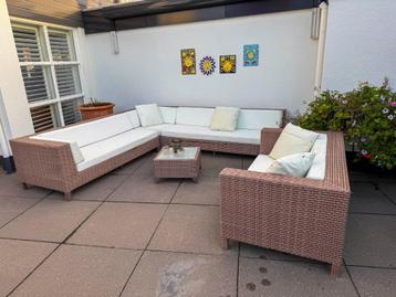 Tuin loungeset kunsstof 5 elementen 200x90 - 90x90 - 165x90 beschikbaar voor biedingen
