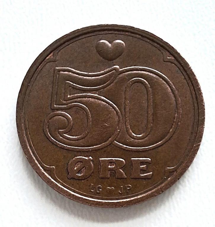 Denemarken 50 Øre Munt 2001 (nr.6), Postzegels en Munten, Munten | Europa | Niet-Euromunten, Losse munt, Overige landen, Ophalen of Verzenden