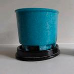 Blauwe cactuspot met schotel ( Copier), Antiek en Kunst, Ophalen of Verzenden