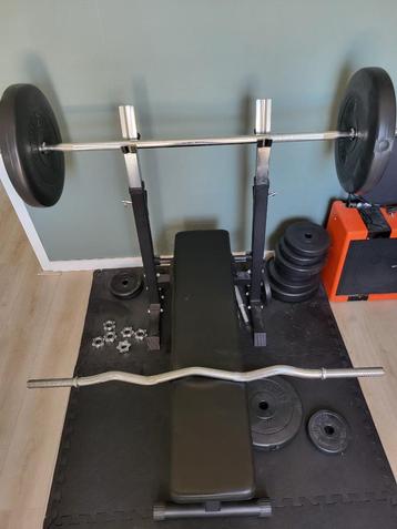 Verstelbare halterbank Bench+ 100 kg Halterset kunststof beschikbaar voor biedingen