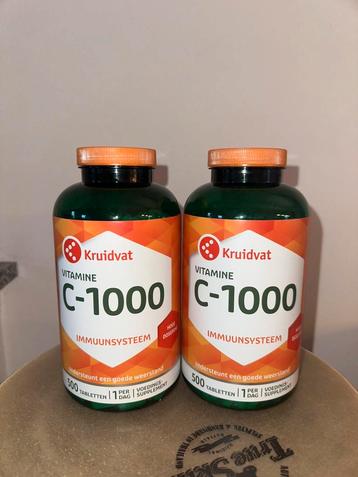 Vitamine C-1000 1x vol, 1x 3/4 vol Kruidvat merk