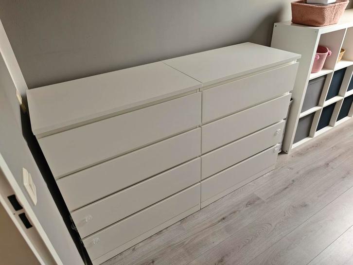 2x Malm ladekast IKEA, Huis en Inrichting, Kasten | Kledingkasten, Gebruikt, 100 tot 150 cm, 50 tot 100 cm, 25 tot 50 cm, Met lade(s)