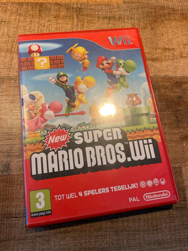 Super Mario Bros Wii spel, Spelcomputers en Games, Games | Nintendo Wii, Gebruikt, Platform, 3 spelers of meer, Vanaf 3 jaar, Ophalen of Verzenden