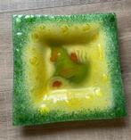 Vintage retro glazen boho design fruitschaal schaal Luccass, Schaal, Vierkant, Ophalen of Verzenden, Glas