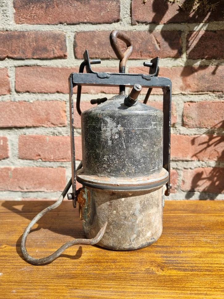Oude Carbidlamp Mijnwerkerslamp, Antiek en Kunst, Antiek | Lampen, Ophalen of Verzenden