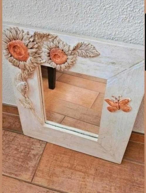 Franse brocante spiegel, Huis en Inrichting, Woonaccessoires | Spiegels, Zo goed als nieuw, Minder dan 50 cm, Minder dan 100 cm