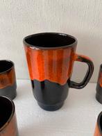 Fat Lava keramiek schenkkan met bekers , jaren 70, Huis en Inrichting, Keuken | Servies, Gebruikt, Keramiek, Ophalen of Verzenden