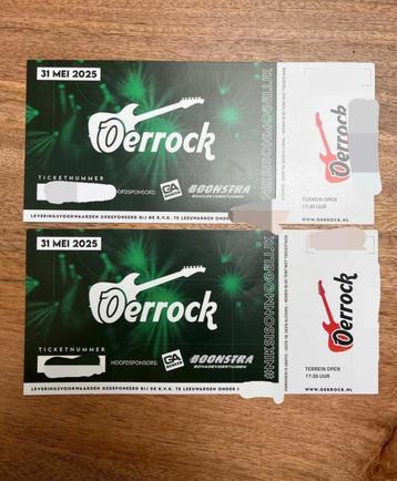 Oerrock 2 zaterdag tickets op te halen, bieden per stuk beschikbaar voor biedingen