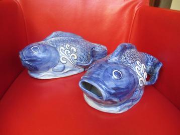 2x Chinees porcelein Karpers Schupkarpers koikarpers 29cm beschikbaar voor biedingen