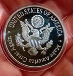 MAGA Munt Amerika Verzilverde Medaille USA Abraham Lincoln, Ophalen of Verzenden, Noord-Amerika