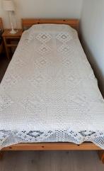 Oude gehaakte 1-persoons beddensprei, Gebruikt, Eenpersoons, Wit, Ophalen of Verzenden