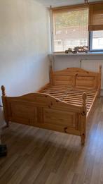 Houten bed 140 breedt, Ophalen, Gebruikt, Tweepersoons, 140 cm