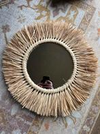 Spiegel met rotan raffia, Huis en Inrichting, Woonaccessoires | Spiegels, Minder dan 50 cm, Ophalen of Verzenden, Zo goed als nieuw