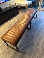 Stijlvolle eetkamerbank met lederen zitting, Antiek en Kunst, Antiek | Meubels | Stoelen en Banken, Ophalen