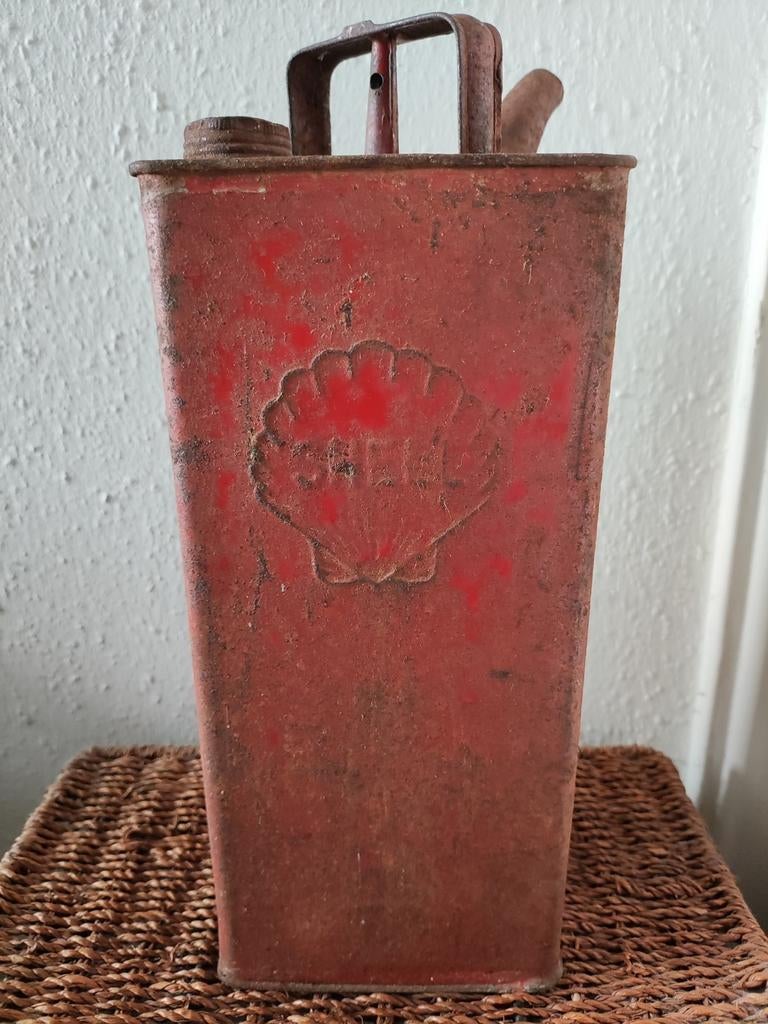 Mooi 72 jaar oud petroleumblik van Shell, V.B. 1954, Ophalen of Verzenden
