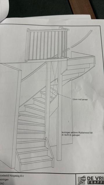 Half slag trap 2875 hoog met hpl treden beschikbaar voor biedingen