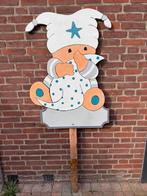 Geboortebord inclusief houten paal 170cm hoog, Kinderen en Baby's, Ophalen, Gebruikt