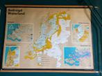Oude schoolplaat bedreigd waterland, Antiek en Kunst, Antiek | Schoolplaten, Ophalen of Verzenden, Aardrijkskunde