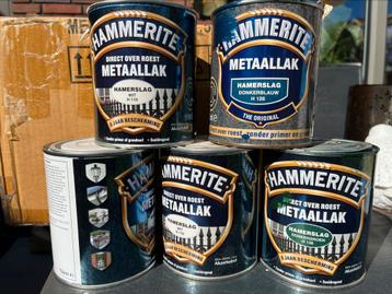hammerite metaallak (2 vol en 3 aangebroken) beschikbaar voor biedingen