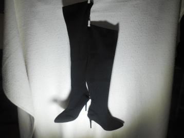 Zwarte boven knie Rekbare stiletto Laarzen 70 cm hakken 9,5 beschikbaar voor biedingen