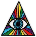 Illuminatie Alziend Oog stoffen opstrijk patch embleem, Ophalen of Verzenden, Nieuw, Bedrijf of Vereniging