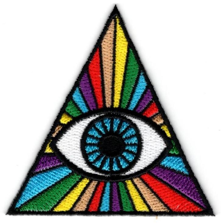 Illuminatie Alziend Oog stoffen opstrijk patch embleem, Verzamelen, Stickers, Nieuw, Bedrijf of Vereniging, Ophalen of Verzenden