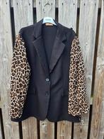 Dames Blazer met Luipaardprint Mouwen - Maat 44/46, Zwart, Maat 46/48 (XL) of groter, Ophalen of Verzenden, Jasje