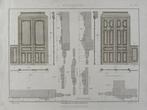 Originele litho 1900 - Ontwerptekening klassieke deuren, Verzenden