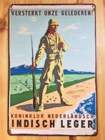 Koninklijk Nederlandsch Indisch Leger KNIL Metalen WandBord, Verzenden, Landmacht