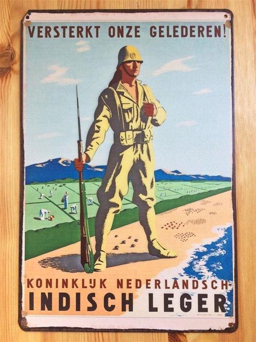 Koninklijk Nederlandsch Indisch Leger KNIL Metalen WandBord, Verzamelen, Militaria | Algemeen, Landmacht, Verzenden