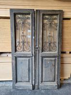 Antieke dubbele voordeuren met Smeedijzer, Antiek en Kunst, Ophalen