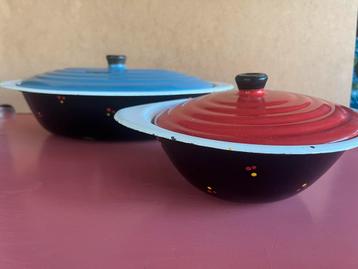 Emaille schalen Confetti Wim Gilles Mid-Century beschikbaar voor biedingen