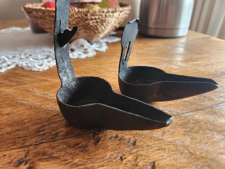 Handgesmede olielampen - Rustiek decoratief, Antiek en Kunst, Antiek | Kandelaars, Overige materialen, Ophalen of Verzenden