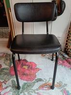Vintage Industriële Stoel - Zwart Kunstleer, Huis en Inrichting, Stoelen, Ophalen