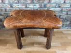 kamelen krukje leer / hout, vintage, Minder dan 50 cm, Gebruikt, 125 cm of meer, Ophalen of Verzenden