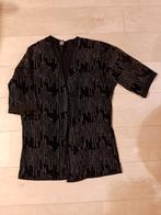 Zwarte velvet vest kimono met zilveren details, Kleding | Dames, Tops, Maat 38/40 (M), Zwart, Ophalen of Verzenden, Korte mouw