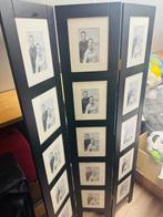Zwart houten kamerscherm drieluik met fotolijstjes, Ophalen, Nieuw