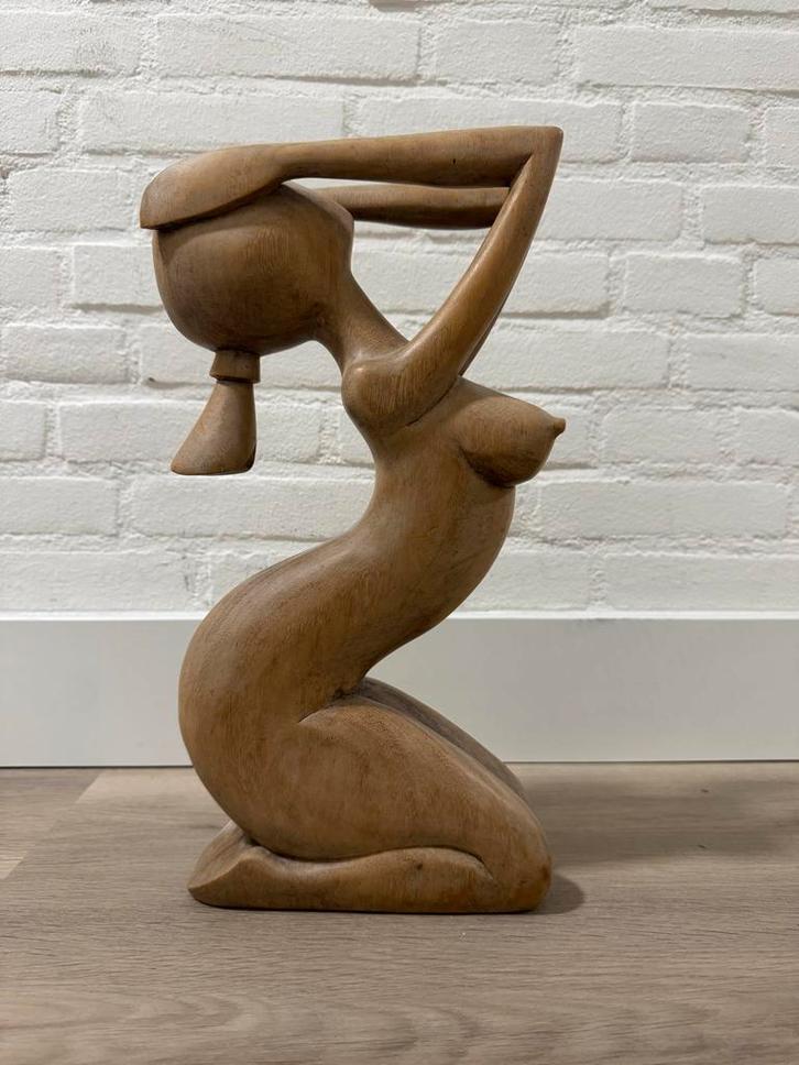 Houten naakt beeld, Antiek en Kunst, Kunst | Beelden en Houtsnijwerken, Ophalen of Verzenden