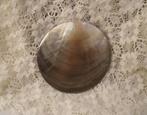 Grote broche parelmoer - rond, Ophalen of Verzenden, Zo goed als nieuw, 4 tot 7 cm, Overige materialen