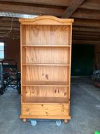 Gratis grenen boekenkast met lade 3 planken B90 x D31 x H184, Ophalen, Gebruikt, 50 tot 100 cm, Met lade(s)