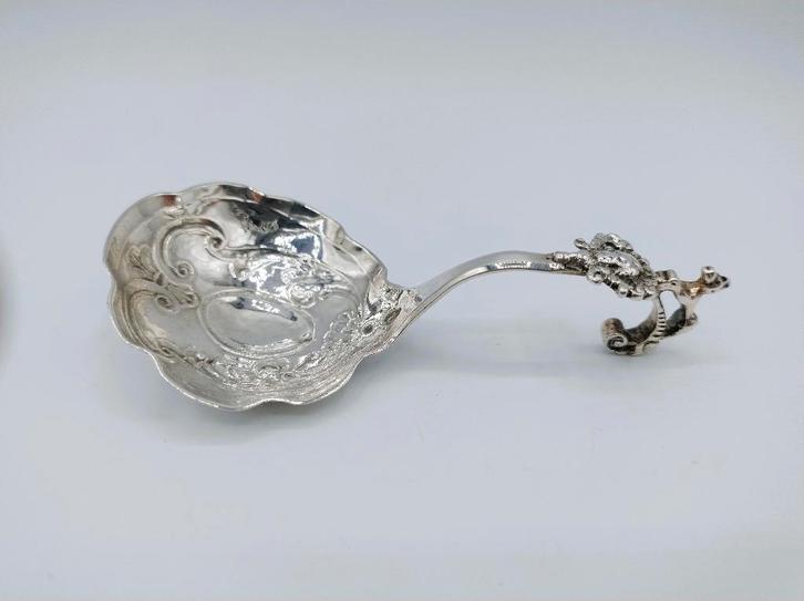 Zilveren roomlepel, E. Elgersma, Leeuwarden, ca. 1740, Antiek en Kunst, Antiek | Goud en Zilver, Zilver, Verzenden