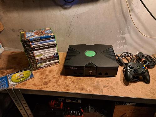 Xbox met controller en 17 topspellen te koop, Spelcomputers en Games, Spelcomputers | Xbox Original, Gebruikt, Met 1 controller