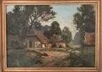 A.W. van Duuren boerderij landschap oud antiek schilderij, Ophalen of Verzenden