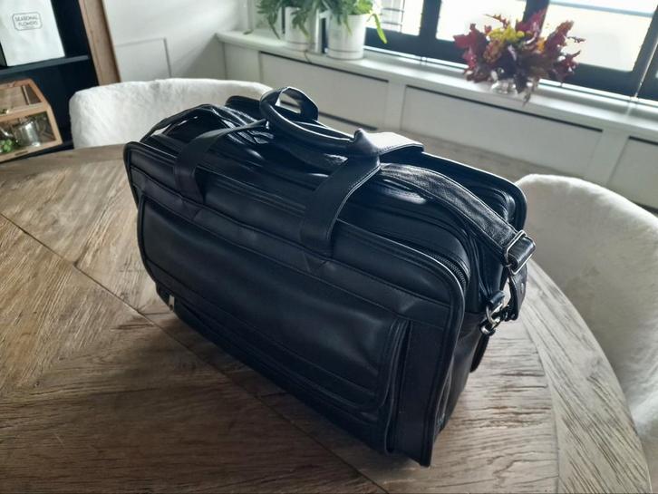 heren kantoor office tas leer leder  aktetas black zwart, Sieraden, Tassen en Uiterlijk, Tassen | Reistassen en Weekendtassen