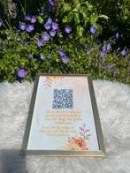 5 grote lijstjes met Canva a4tjes en qr code - Bruiloft., Ophalen of Verzenden, Zo goed als nieuw