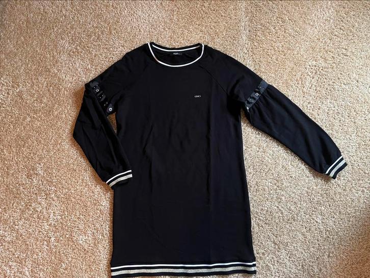 LIU JO sweat jurk zwart-goud mt. XL, Kleding | Dames, Jurken, Zo goed als nieuw, Maat 46/48 (XL) of groter, Zwart, Boven de knie